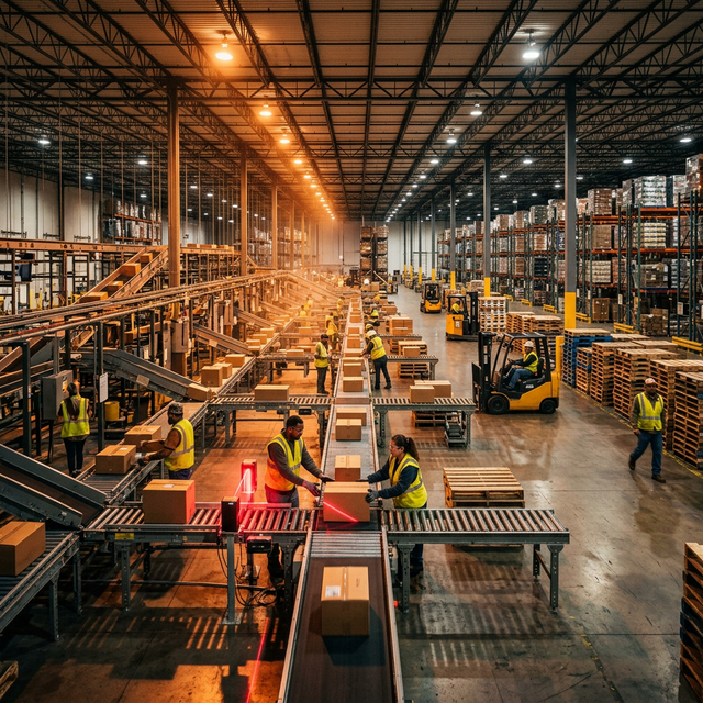 Warehouse packaging conveyor belt